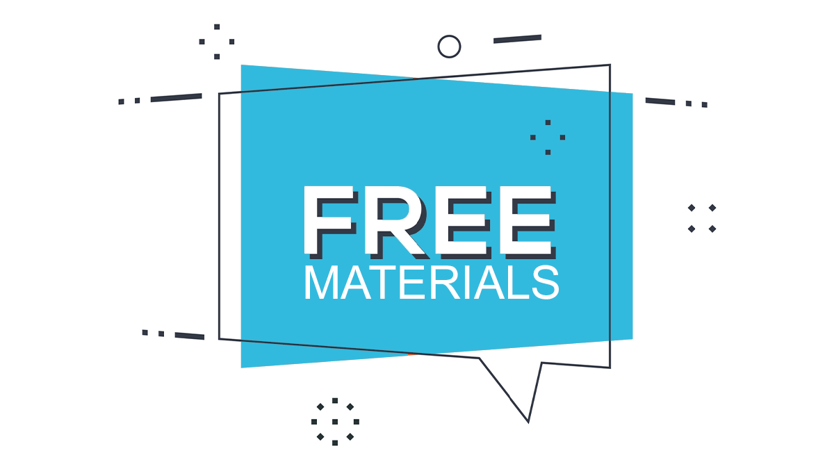 Free materials graphic icon.