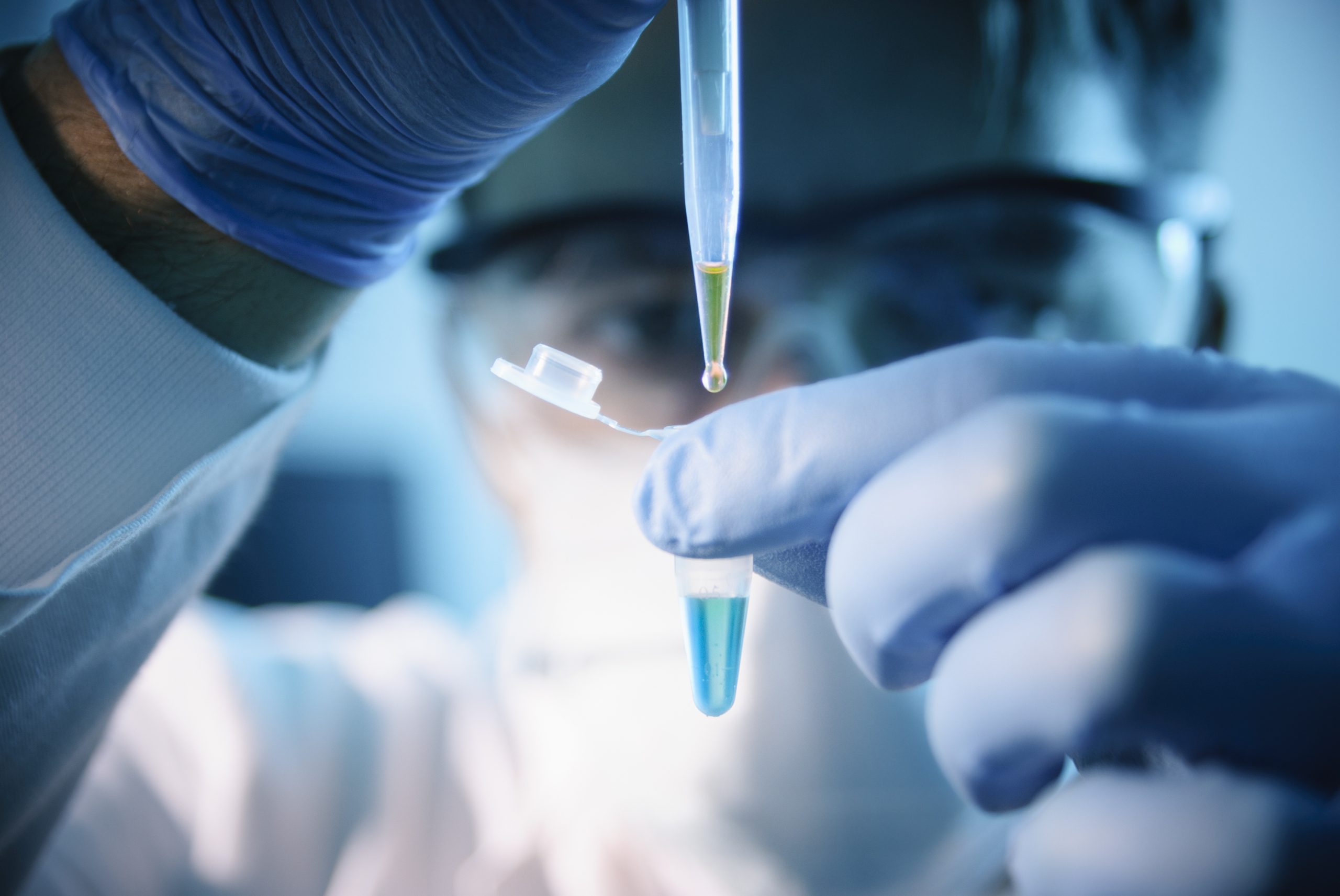 Lab personnel performing lab testing