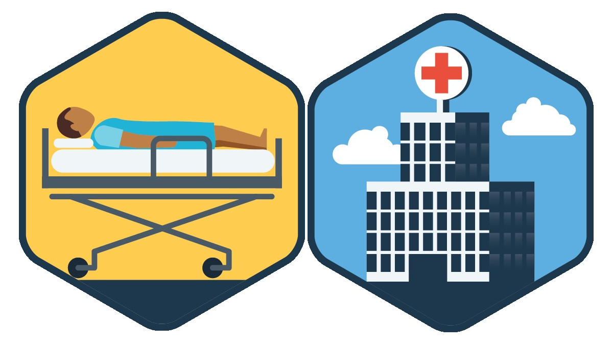 HCfacilities.png Illustration of a healthcare facility and a patient seeking care there.