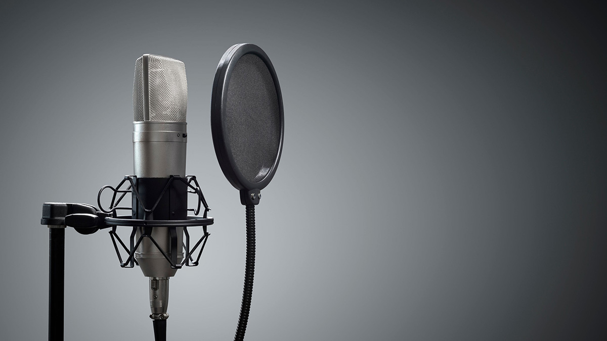 radio studio microphone for psa announcement