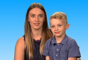 Tyler, who suffered from Salmonella infection, and his mother Erika