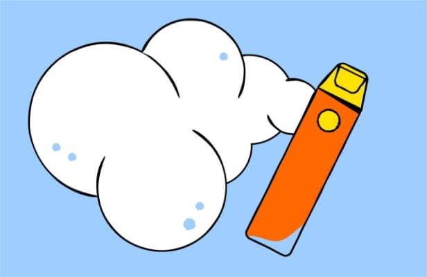 A vape pen with smoke