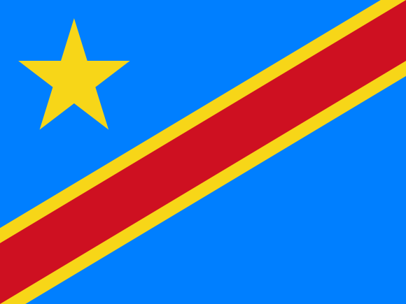 Image of the flag of the Democratic Republic of the Congo.