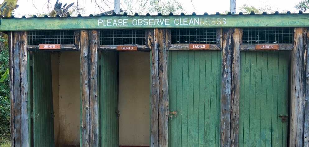 Latrine with four stalls