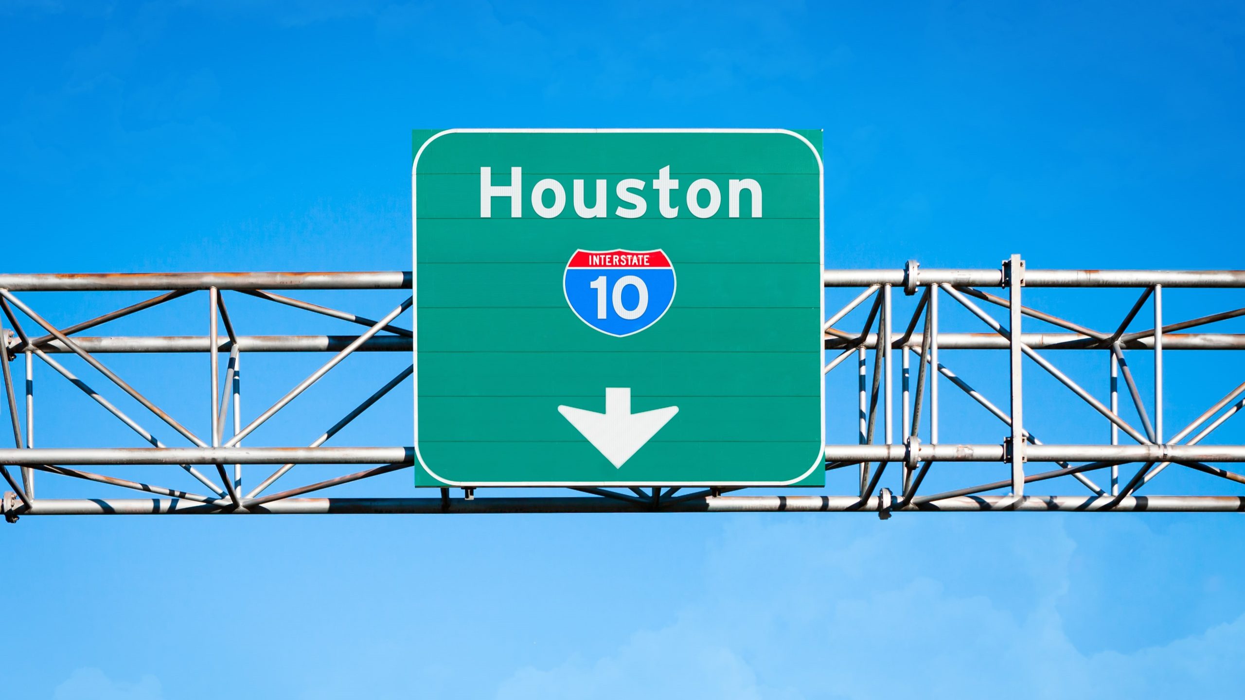 Houston Highway exit sign for Houston