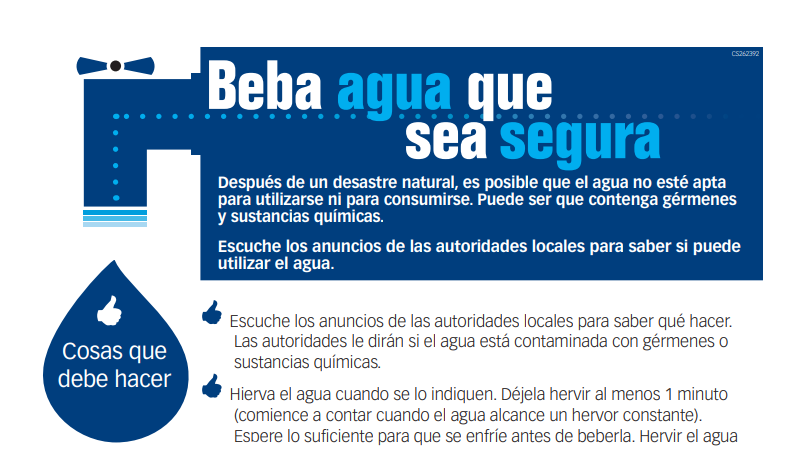 drink safe water flyer - spanish