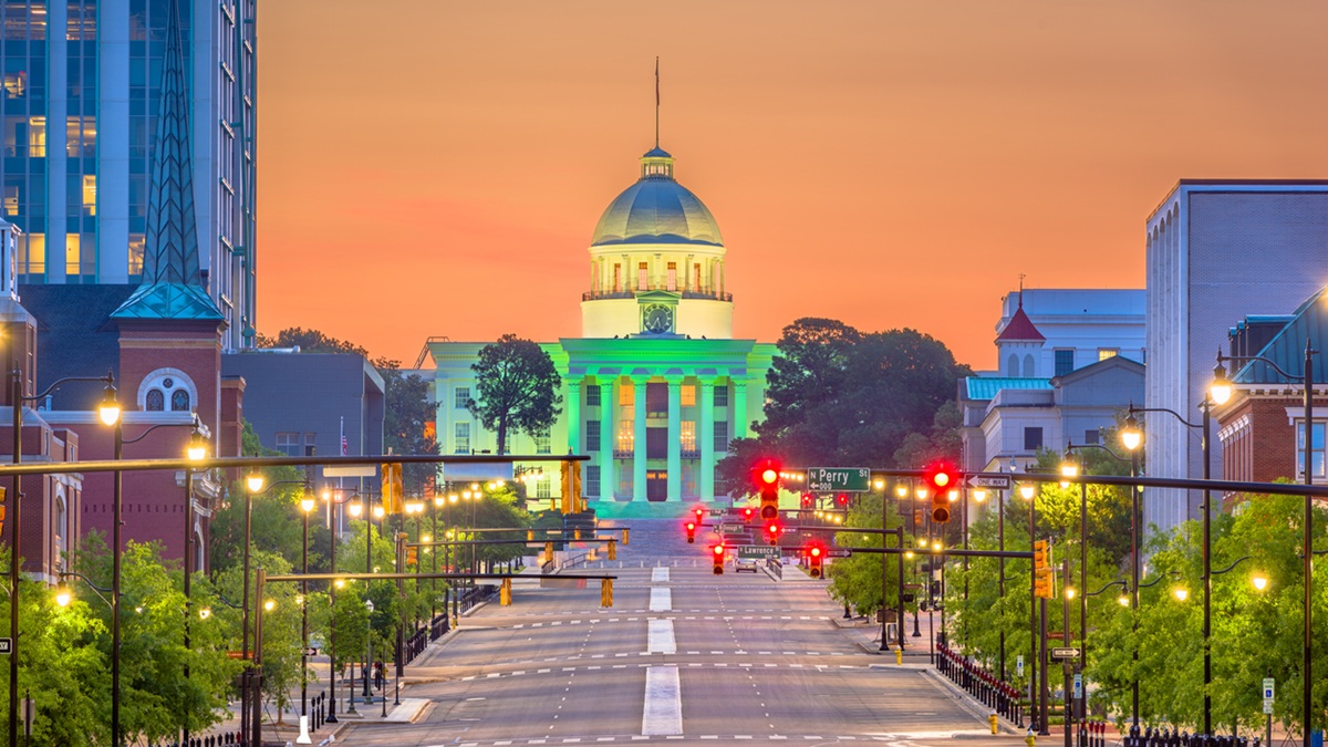 Skyline of a city in Alabama