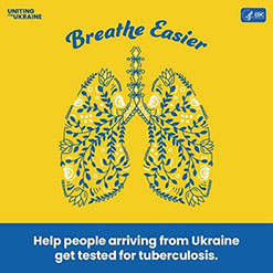 A picture of lungs for a Uniting for Ukraine tuberculosis campaign