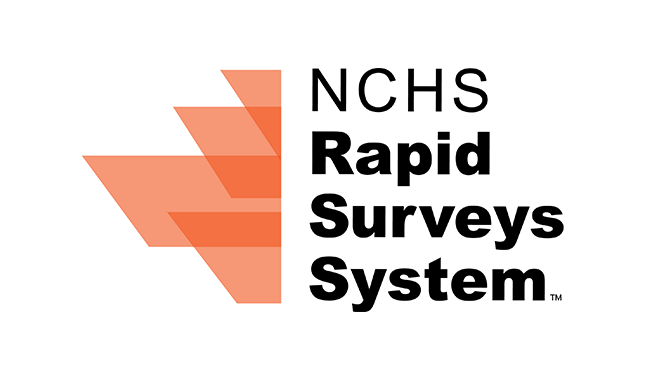 RSS Logo for Thumbnail The RSS logo shows four stylized orange data bars turned sideways and the words NCHS Rapid Surveys System
