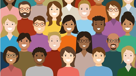 Illustration of diverse group of people