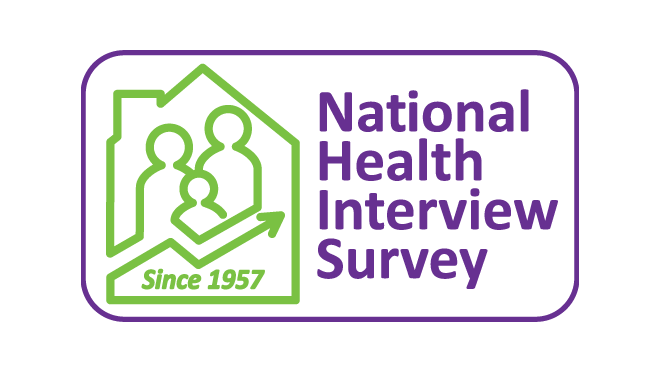 NHIS-Logo-Green-House The National Health Interview Survey logo shows the outline of a house with three people and a data trend line inside.