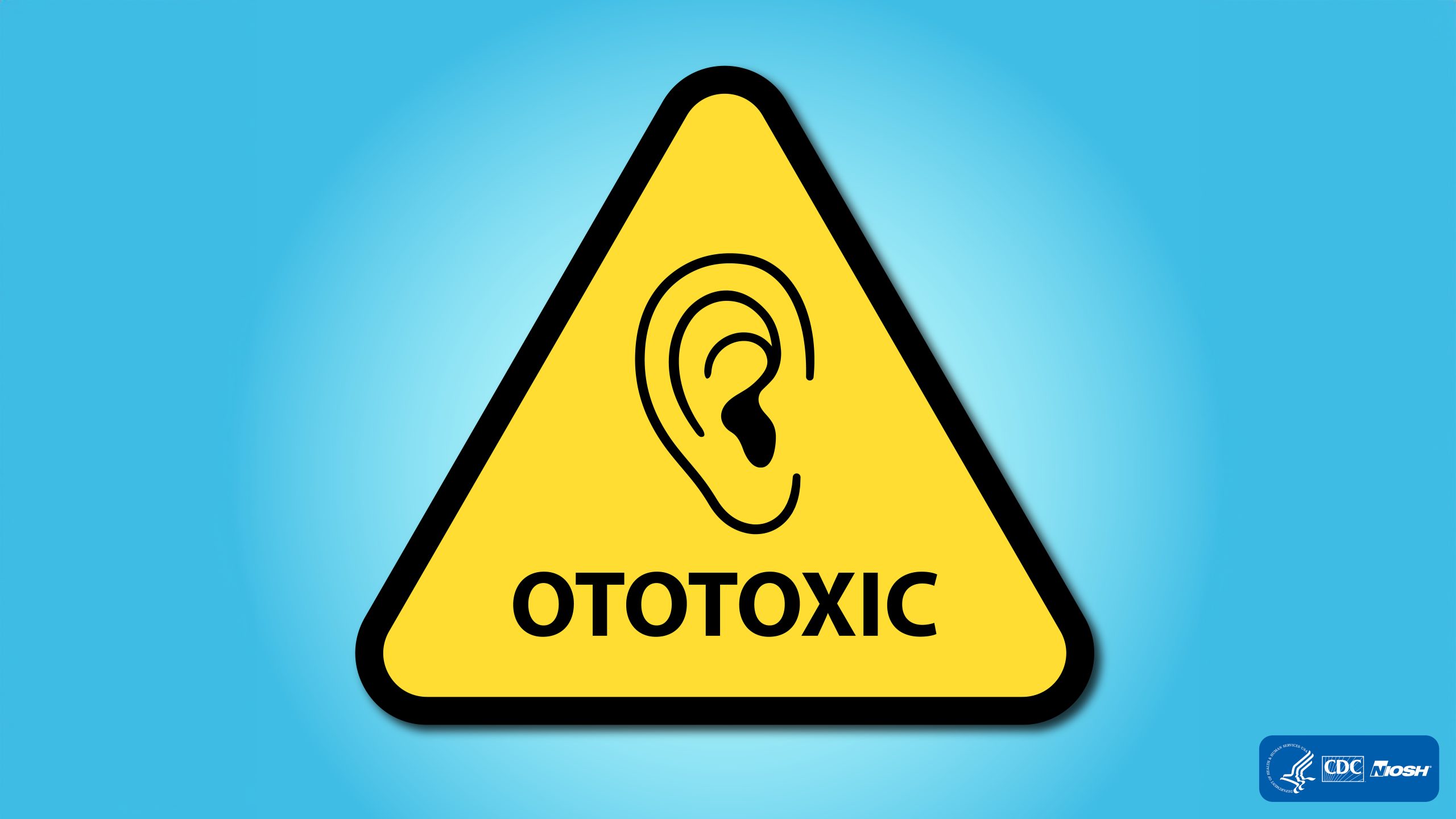 Ototoxic icon Warning symbol with ear icon that says ototoxic