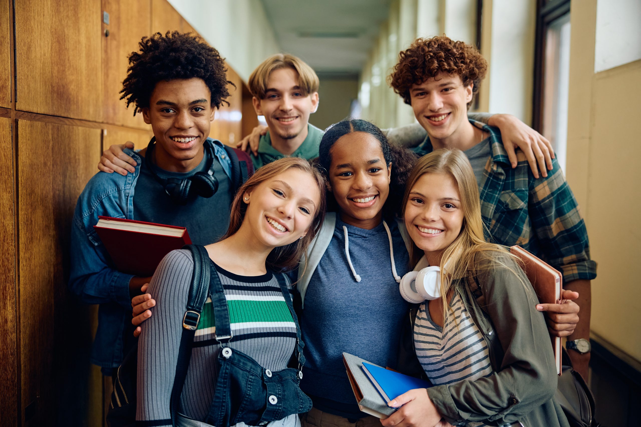 A group of high school students A group of high school students