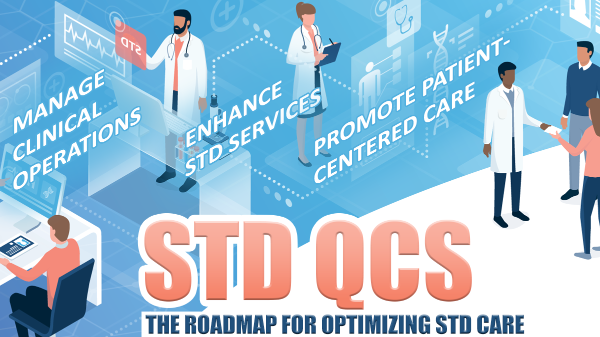 "STD QCS: The Roadmap for Optimizing STD Care". Graphic with health care providers.
