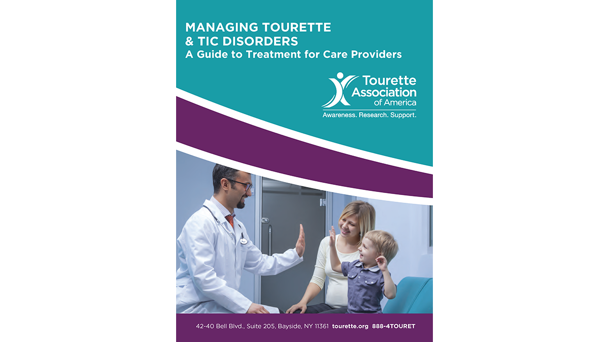 Cover of tool kit for care providers titled, "Managing Tourette and Tic Disorders".